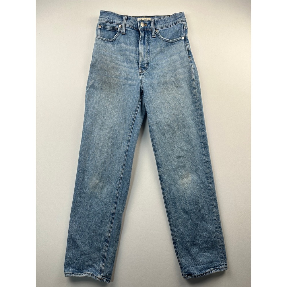 Madewell Perfect Vintage Straight Jean Women's Sz 26 Distressed Hickman Wash